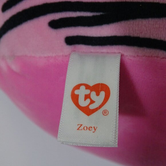 Ty Squishy Beanies Zoey Zebra Pink Black Plush Stuffed Animal 2022 Collectible - Picture 9 of 10
